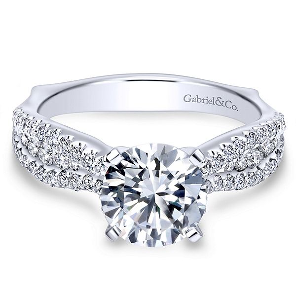 Gabriel & Co. 14K White Gold Diamond Semi-Mount Van Adams Jewelers Snellville, GA