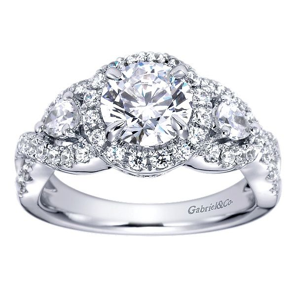 Gabriel & Co. 14K White Gold Diamond Semi-Mount Image 4 Van Adams Jewelers Snellville, GA