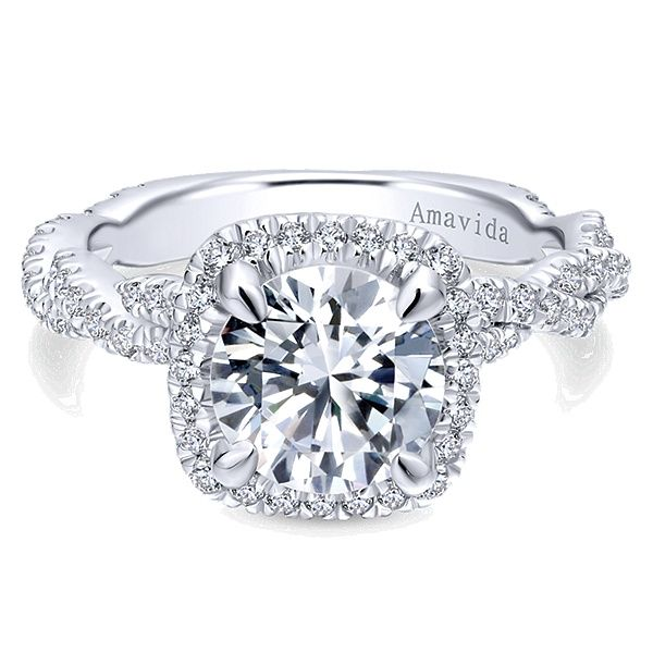 Gabriel & Co. 18K White Gold Diamond Semi-Mount Van Adams Jewelers Snellville, GA