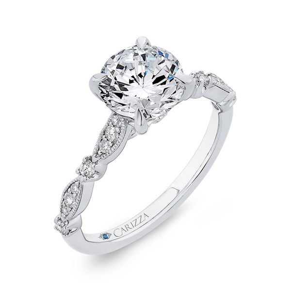 14K White Gold Diamond Semi-Mount Image 2 Van Adams Jewelers Snellville, GA