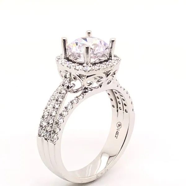 Van Adam's Collection 14K White Gold Diamond Semi-Mount Image 4 Van Adams Jewelers Snellville, GA