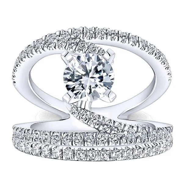 Gabriel & Co. 14K White Gold Semi Mount Image 5 Van Adams Jewelers Snellville, GA