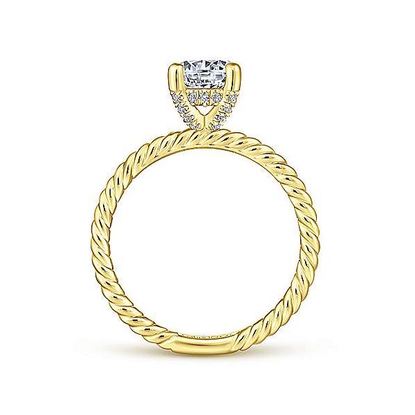 Gabriel & Co. 14K Yellow Gold Round Diamond Semi Mount Image 2 Van Adams Jewelers Snellville, GA