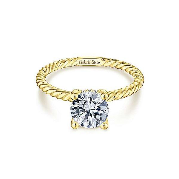 Gabriel & Co. 14K Yellow Gold Round Diamond Semi Mount Van Adams Jewelers Snellville, GA