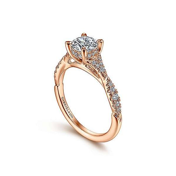 14K Rose Gold Round Diamond Engagement Ring Image 3 Van Adams Jewelers Snellville, GA