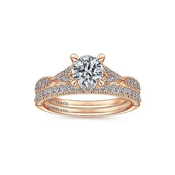 14K Rose Gold Round Diamond Engagement Ring Image 4 Van Adams Jewelers Snellville, GA