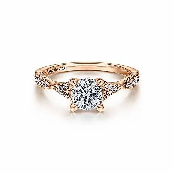 14K Rose Gold Round Diamond Engagement Ring Van Adams Jewelers Snellville, GA