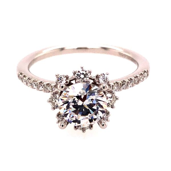 14K White Gold Round Halo Diamond Engagement Ring Van Adams Jewelers Snellville, GA