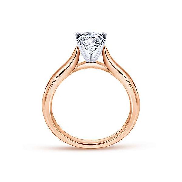14K White-Rose Gold Round Diamond Engagement Ring Image 2 Van Adams Jewelers Snellville, GA