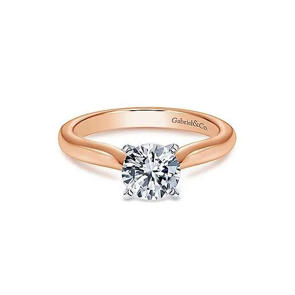 14K White-Rose Gold Round Diamond Engagement Ring Van Adams Jewelers Snellville, GA