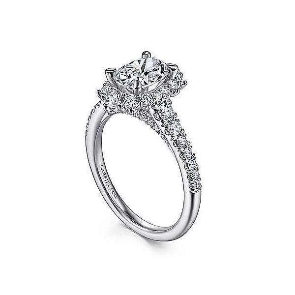 14K White Gold Oval Halo Diamond Engagement Ring Image 2 Van Adams Jewelers Snellville, GA