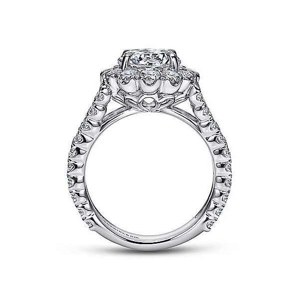 14K White Gold Round Halo Diamond Engagement Ring Image 2 Van Adams Jewelers Snellville, GA