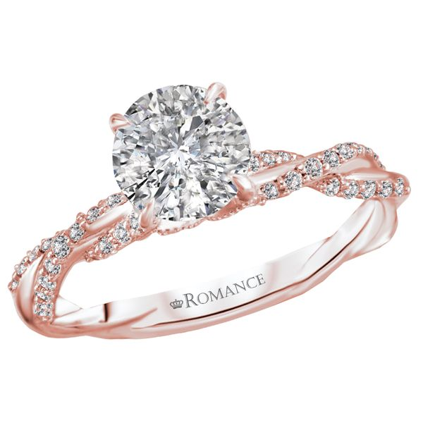 Rose Gold Twist Engagement Ring Setting Van Adams Jewelers Snellville, GA