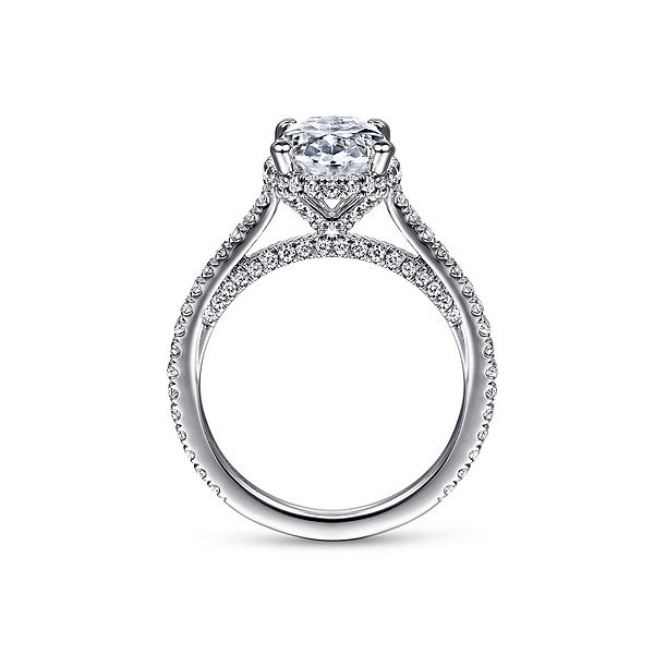 18K White Gold Hidden Halo Oval Diamond Engagement Ring Image 2 Van Adams Jewelers Snellville, GA