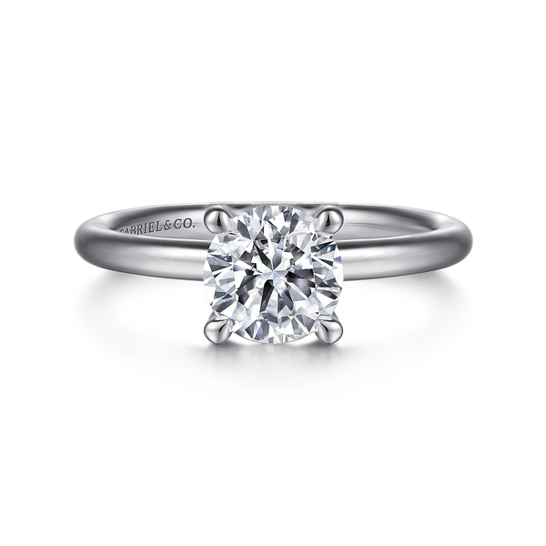 14K White Gold Round Solitaire Engagement Ring Van Adams Jewelers Snellville, GA