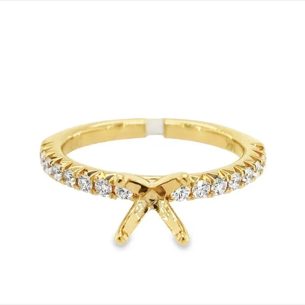 Lady's Yellow 14 Karat Engagement Ring Semi-mount With 0.32Tw Round G/H Si1-Si2 Diamonds Van Adams Jewelers Snellville, GA