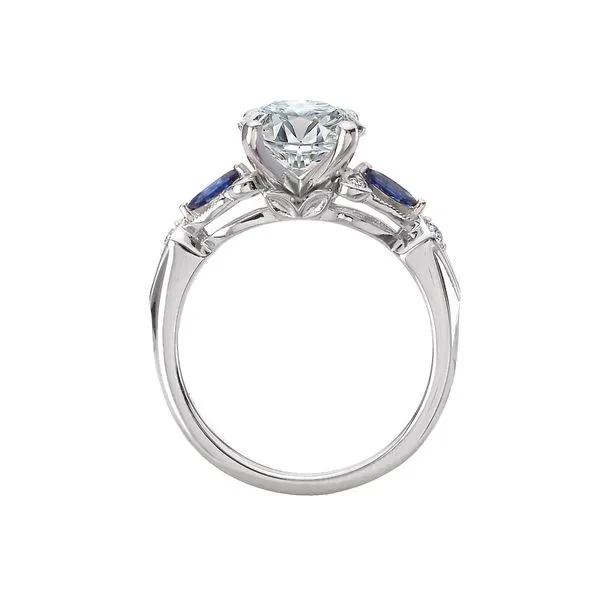 Romance Diamond and Sapphire Semi-Mount Engagement Ring Image 2 Van Adams Jewelers Snellville, GA