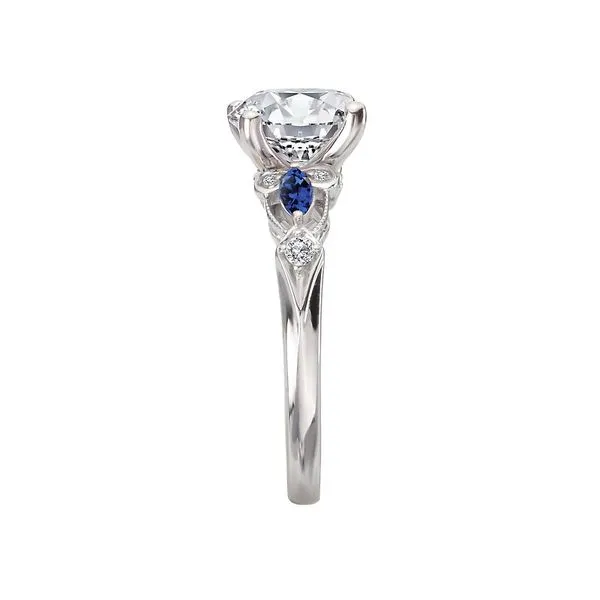 Romance Diamond and Sapphire Semi-Mount Engagement Ring Image 3 Van Adams Jewelers Snellville, GA
