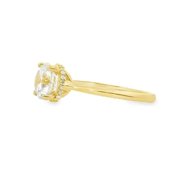 14K Yellow Gold Engagement Ring Setting with Hidden Halo Image 2 Van Adams Jewelers Snellville, GA