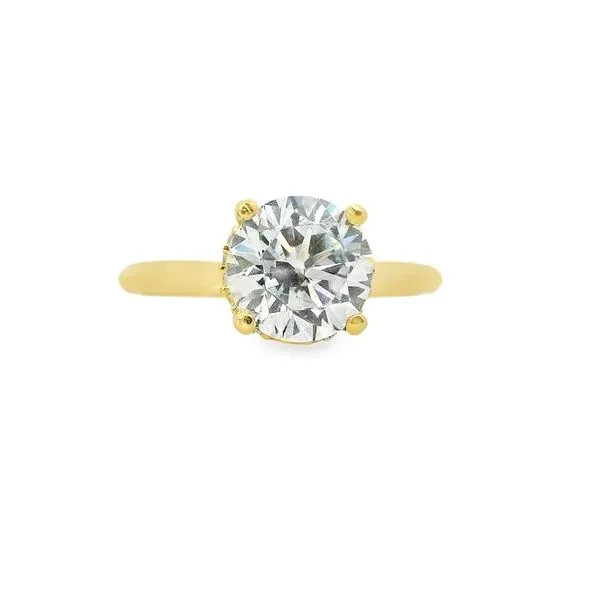 14K Yellow Gold Engagement Ring Setting with Hidden Halo Van Adams Jewelers Snellville, GA