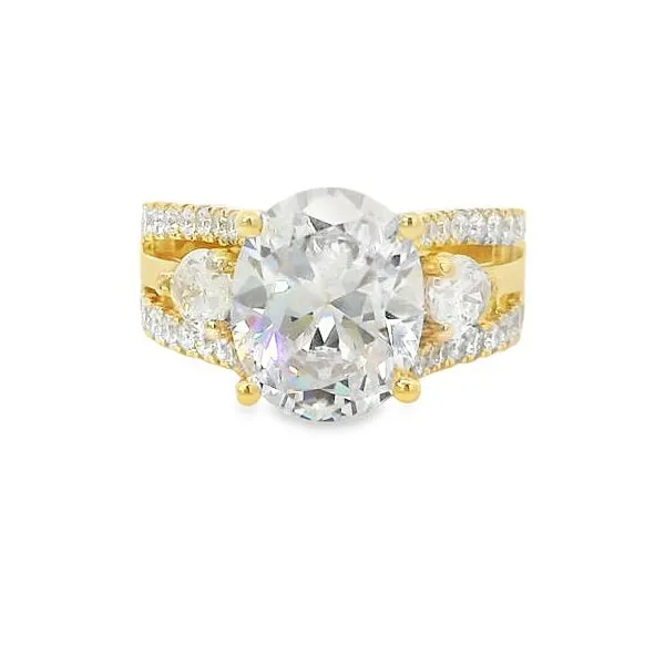 14K Yellow Gold Ring Setting with Pear and Round Diamonds Van Adams Jewelers Snellville, GA