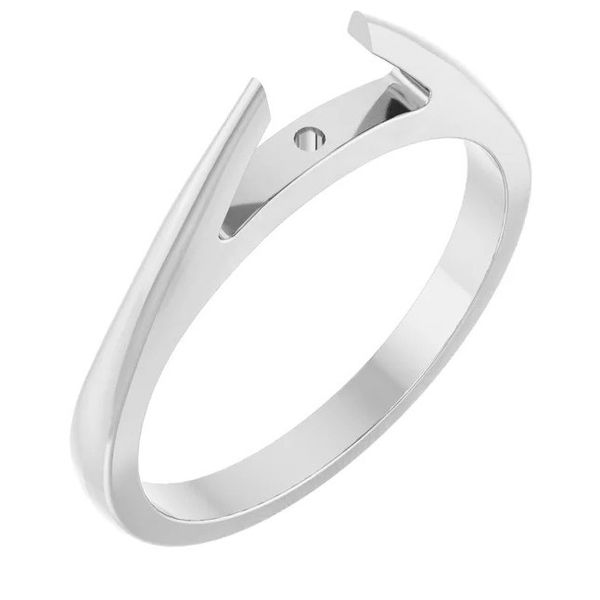 White Gold 3mm Cathedral Engagement Ring Setting Image 2 Van Adams Jewelers Snellville, GA