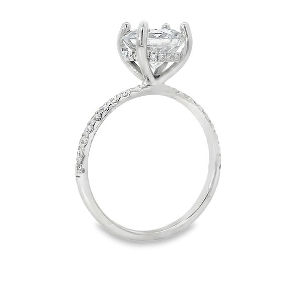 Round Hidden Halo Engagement Ring Setting Image 3 Van Adams Jewelers Snellville, GA