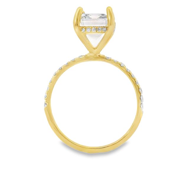 Emerald Cut Hidden Halo Engagement Ring Setting Image 4 Van Adams Jewelers Snellville, GA