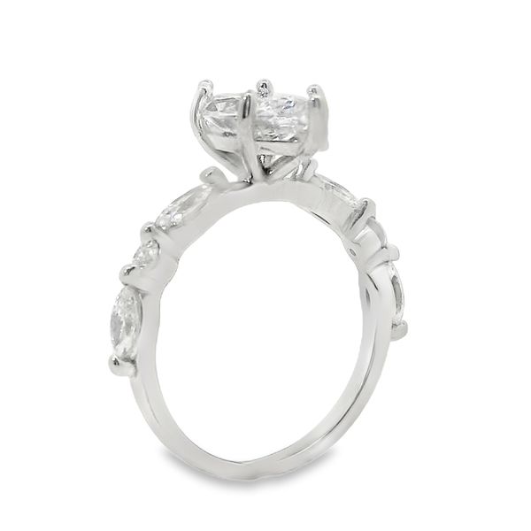Engagement Ring Setting with Marquise and Round Natural Diamonds Image 3 Van Adams Jewelers Snellville, GA