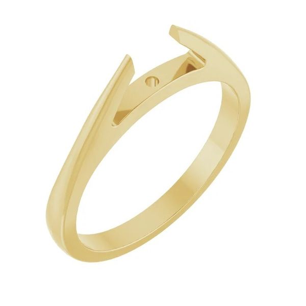 Yellow Gold 3mm Cathedral Engagement Ring Setting Image 2 Van Adams Jewelers Snellville, GA