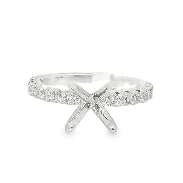 1/2 CT 14K White Gold Natural Diamond Ring Setting Van Adams Jewelers Snellville, GA