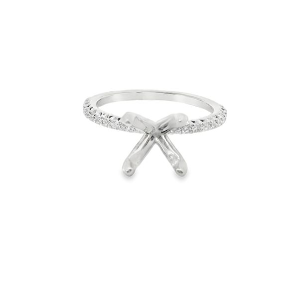 14K White Gold Diamond 1/4 CT Engagement Ring Setting Van Adams Jewelers Snellville, GA