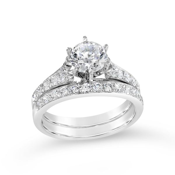 18K White Gold Diamond Semi-Mount Wedding Set Image 2 Van Adams Jewelers Snellville, GA