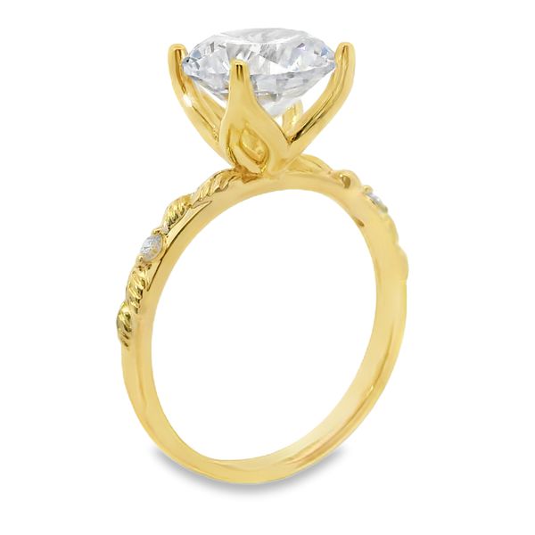 Floral Lab Grown Diamond Engagement Ring Setting Image 2 Van Adams Jewelers Snellville, GA