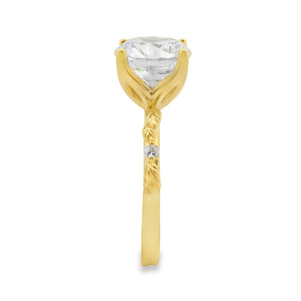 Floral Lab Grown Diamond Engagement Ring Setting Image 4 Van Adams Jewelers Snellville, GA