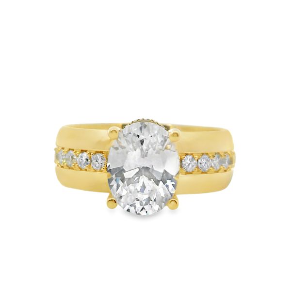 Yellow Gold Lab Grown Diamond Wide Ring Setting Van Adams Jewelers Snellville, GA