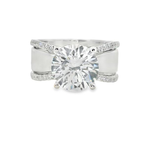 Wide Lab Grown Diamond Engagement Ring Setting Van Adams Jewelers Snellville, GA