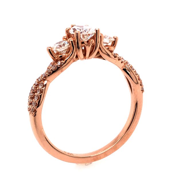 14K Rose Gold  Diamond Engagement Ring Image 2 Van Adams Jewelers Snellville, GA