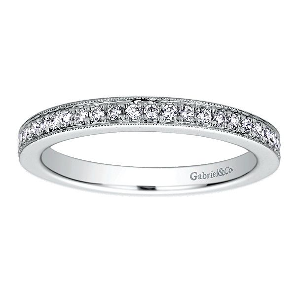 Gabriel & Co. 14K White Gold Diamond Wedding Band Image 4 Van Adams Jewelers Snellville, GA