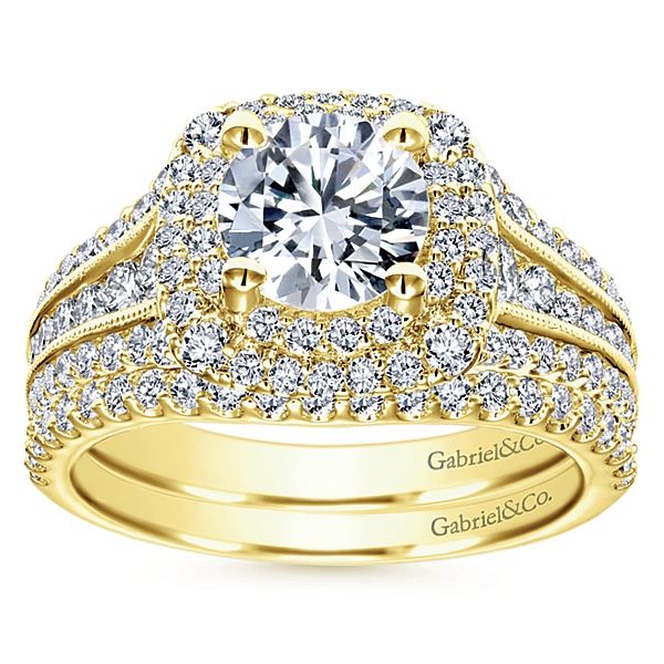 Gabriel & Co. 14K Yellow Gold Diamond Wedding Band Image 5 Van Adams Jewelers Snellville, GA