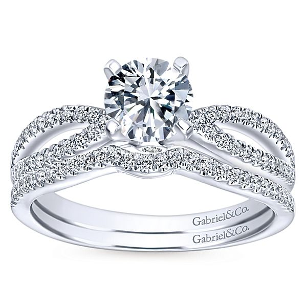 Gabriel & Co.14K White Gold Diamond Wedding Band Image 5 Van Adams Jewelers Snellville, GA