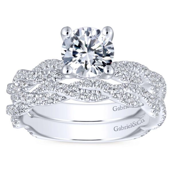 Gabriel & Co. 14K White Gold Diamond Wedding Band Image 4 Van Adams Jewelers Snellville, GA