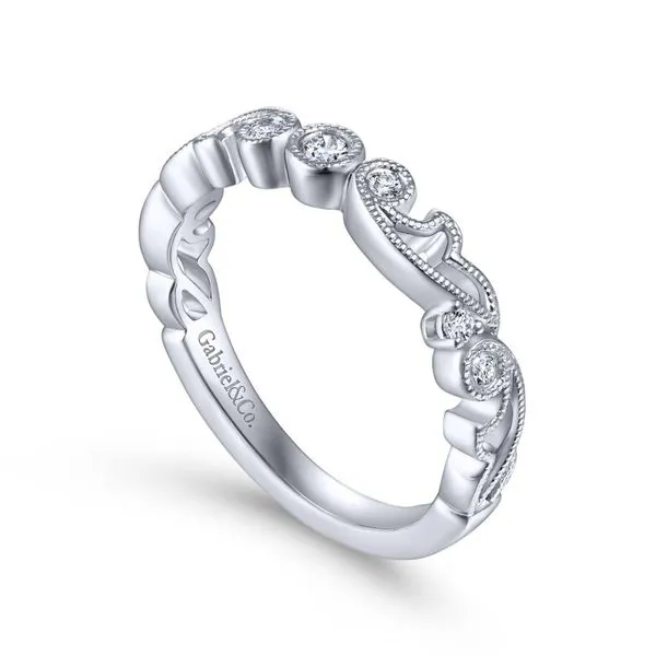 Gabriel & Co. 14K White Gold Diamond Wedding Band Image 3 Van Adams Jewelers Snellville, GA