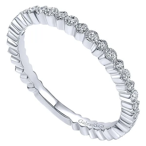 Gabriel & Co. 14K White Gold Diamond Wedding Band Image 3 Van Adams Jewelers Snellville, GA