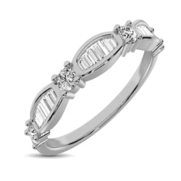 14K White Gold 1/4 Ctw Round And Tapper Diamond Band Ring Van Adams Jewelers Snellville, GA