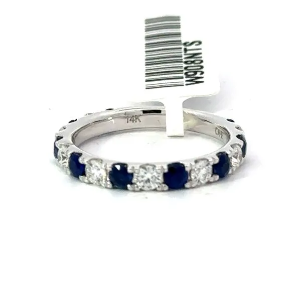 14 Karat Diamond And Sapphire Wedding Band Van Adams Jewelers Snellville, GA