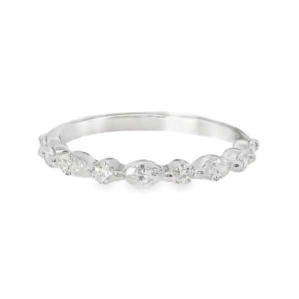 1/2 CT 14K White Gold Marquise and Round Diamond Band Van Adams Jewelers Snellville, GA