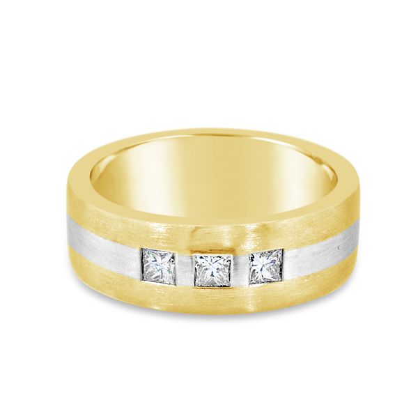 Men's 14K Two-Toned Gold Diamond Wedding Band Van Adams Jewelers Snellville, GA