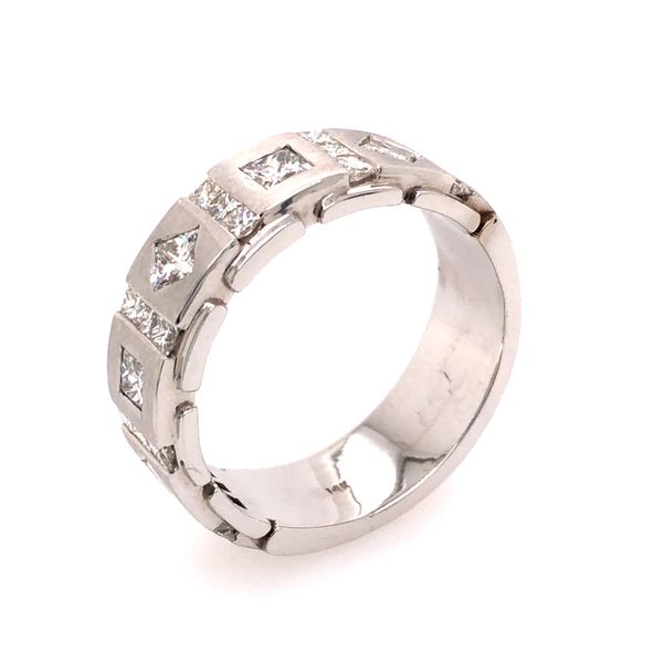 Men's 14K White Gold Diamond Wedding Band Image 2 Van Adams Jewelers Snellville, GA