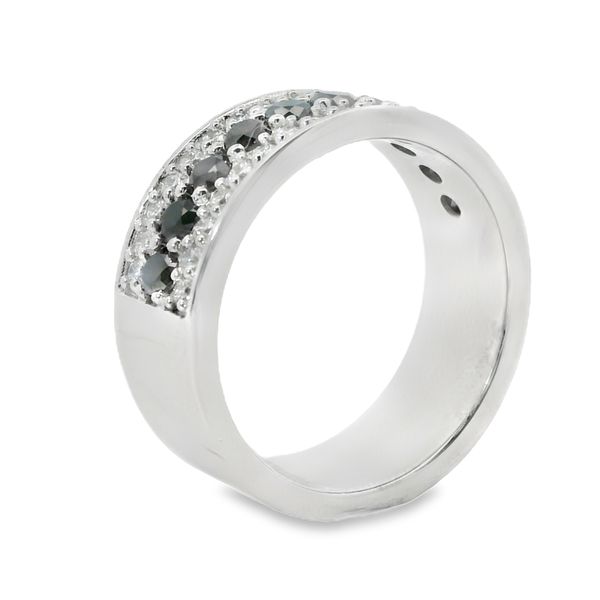 Men's Black Diamond Wedding Band Image 2 Van Adams Jewelers Snellville, GA